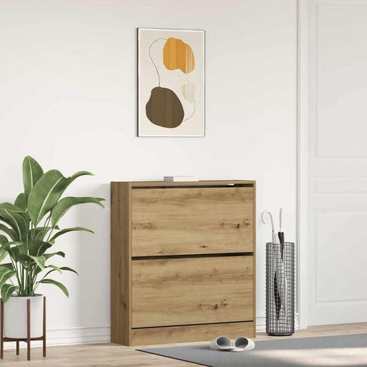 Skříň Na Obuv 80 X 21 X 87,5 Cm Kompozitní Dřevo Kouřový Dub