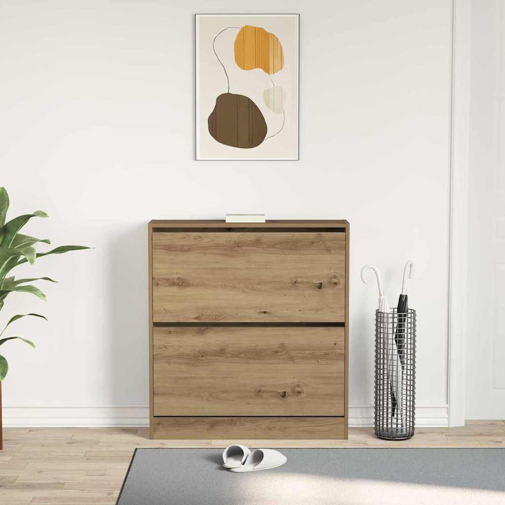 Skříň Na Obuv 80 X 21 X 87,5 Cm Kompozitní Dřevo Kouřový Dub