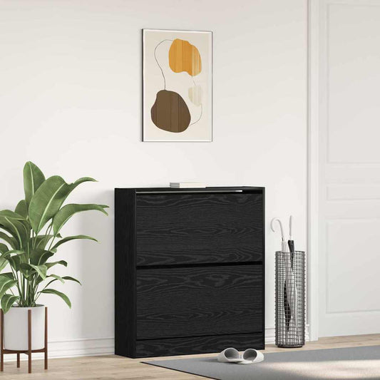 Skříň Na Obuv 80 X 21 X 87,5 Cm Kompozitní Dřevo Černý Dub