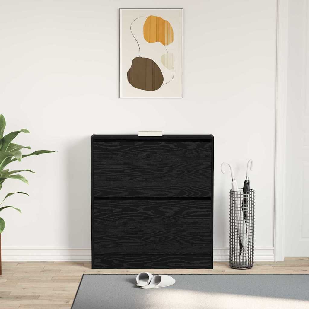 Skříň Na Obuv 80 X 21 X 87,5 Cm Kompozitní Dřevo Černý Dub