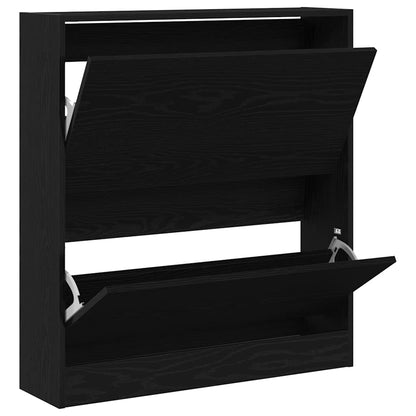 Skříň Na Obuv 80 X 21 X 87,5 Cm Kompozitní Dřevo Černý Dub