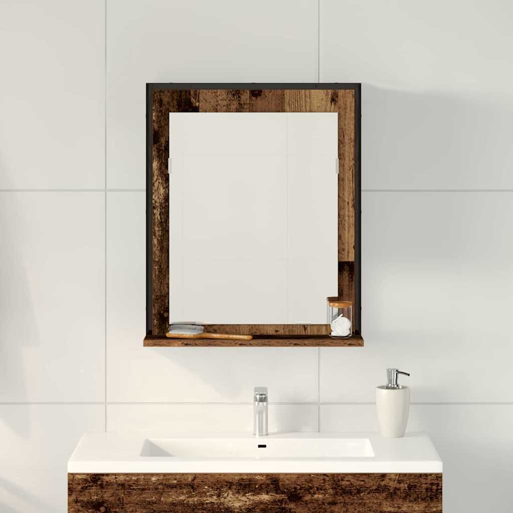 Zrcadlo Staré Dřevo 50 X 12 X 60 Cm Sklo A Inženýrské Dřevo