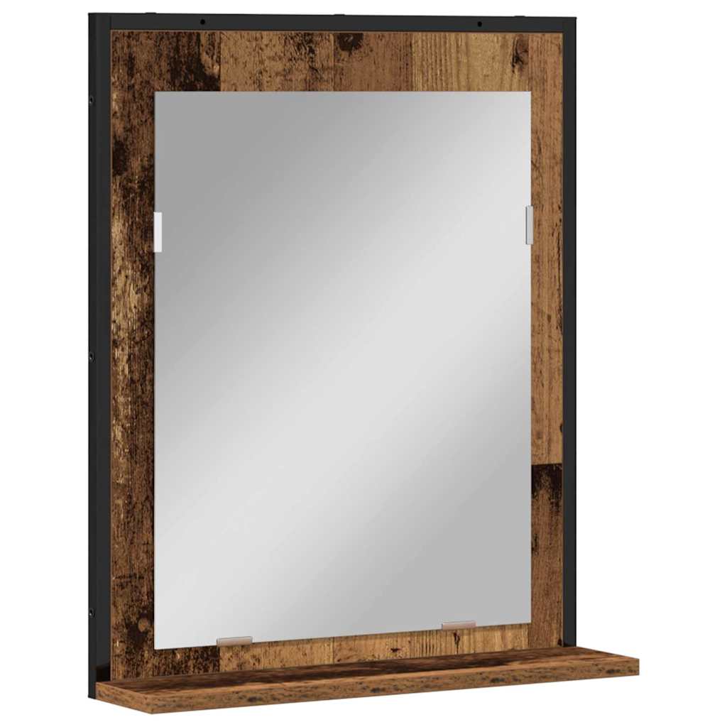Zrcadlo Staré Dřevo 50 X 12 X 60 Cm Sklo A Inženýrské Dřevo