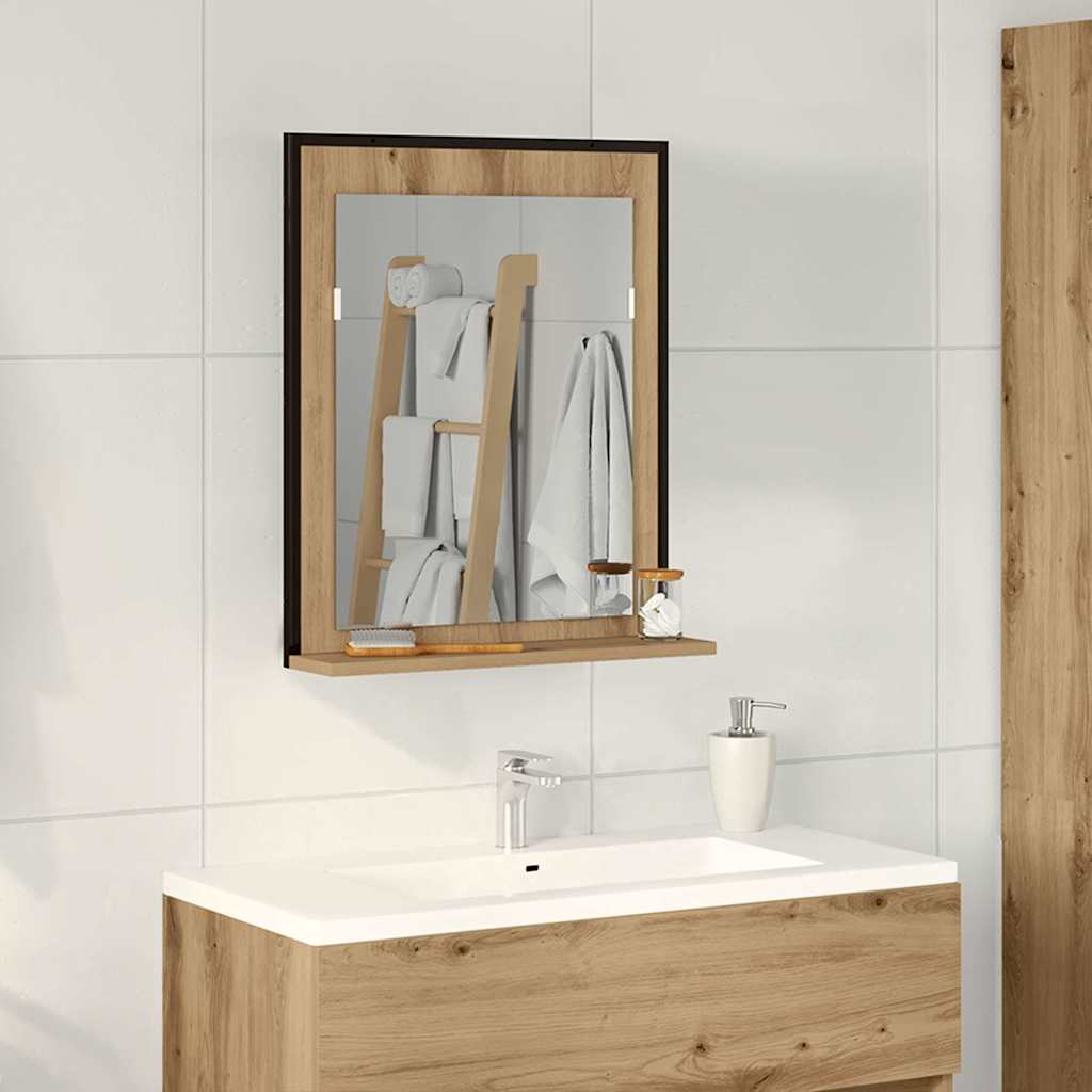 Zrcadlo Dub Artisan 50 X 12 X 60 Cm Sklo A Inženýrské Dřevo