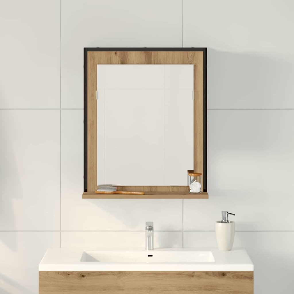 Zrcadlo Dub Artisan 50 X 12 X 60 Cm Sklo A Inženýrské Dřevo