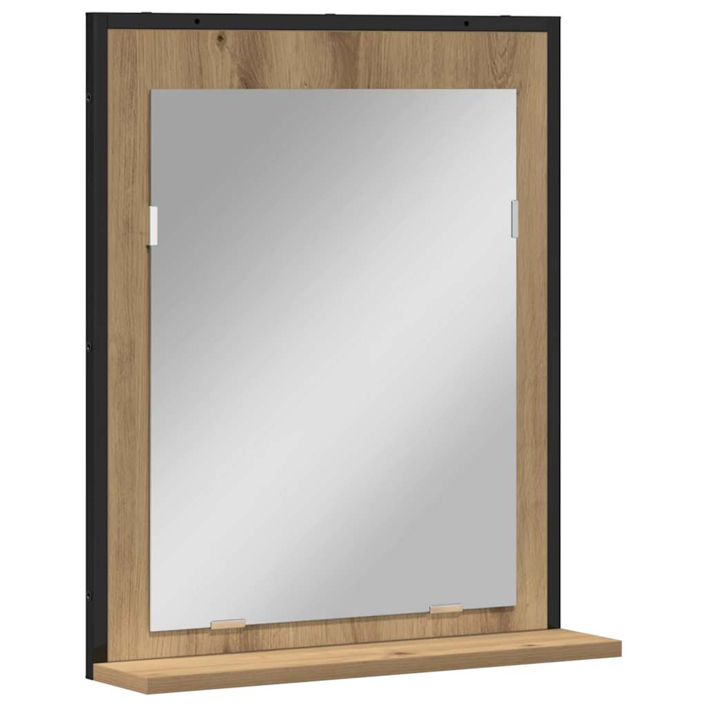 Zrcadlo Dub Artisan 50 X 12 X 60 Cm Sklo A Inženýrské Dřevo