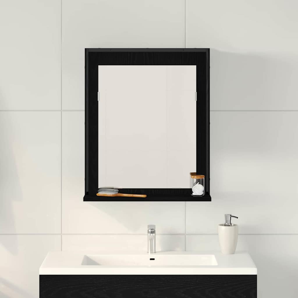 Zrcadlo Černý Dub 50 X 12 X 60 Cm Sklo A Inženýrské Dřevo