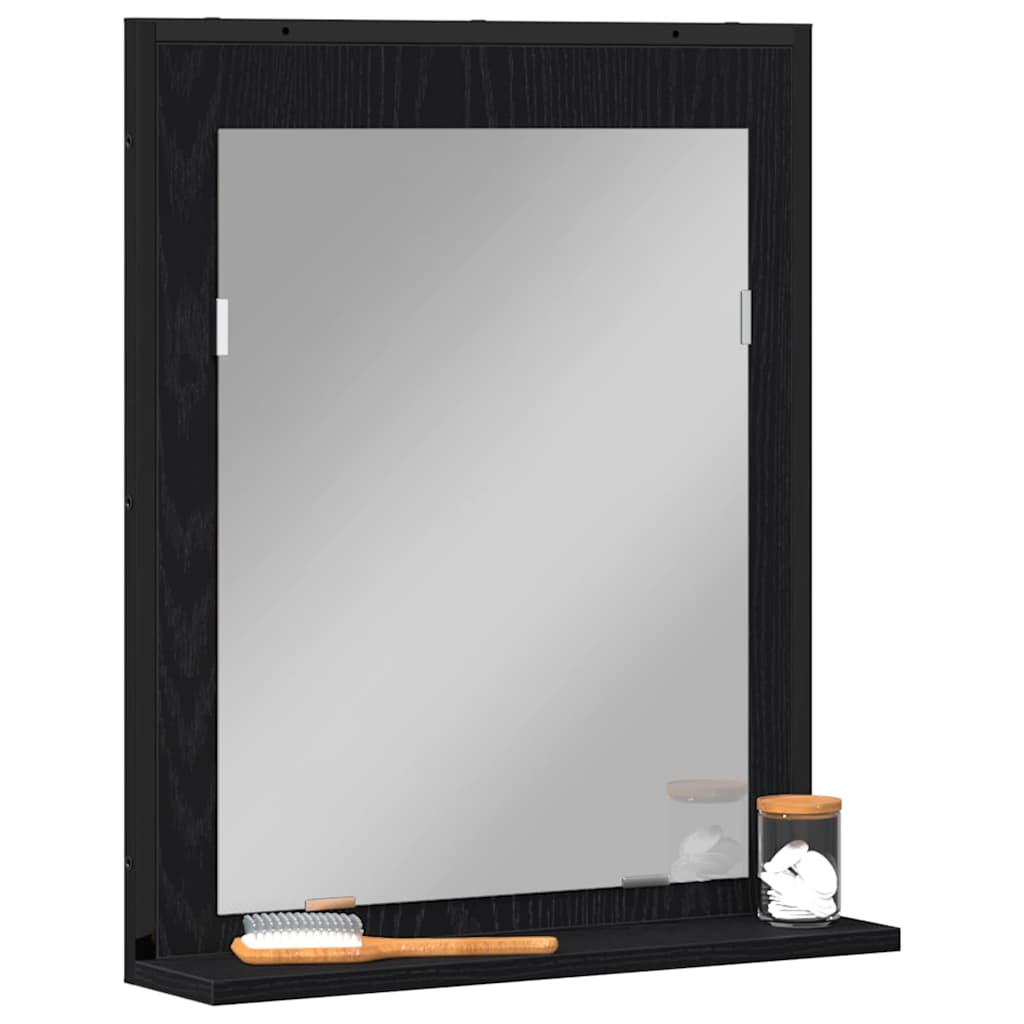 Zrcadlo Černý Dub 50 X 12 X 60 Cm Sklo A Inženýrské Dřevo