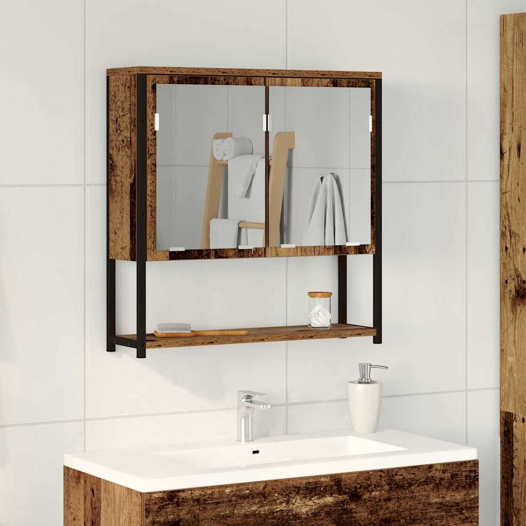 Zrcadlová Skříň Staré Dřevo 60 X 16 X 60 Cm Kompozitní Dřevo