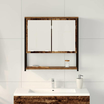Zrcadlová Skříň Staré Dřevo 60 X 16 X 60 Cm Kompozitní Dřevo