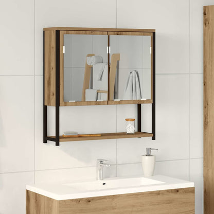 Zrcadlová Skříň Artisanový Dub 60 X 16 X 60 Cm Kompozitní Dřevo