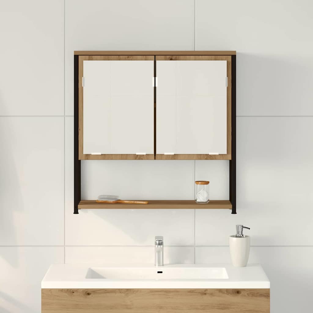 Zrcadlová Skříň Artisanový Dub 60 X 16 X 60 Cm Kompozitní Dřevo