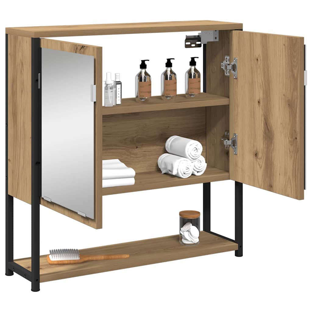 Zrcadlová Skříň Artisanový Dub 60 X 16 X 60 Cm Kompozitní Dřevo