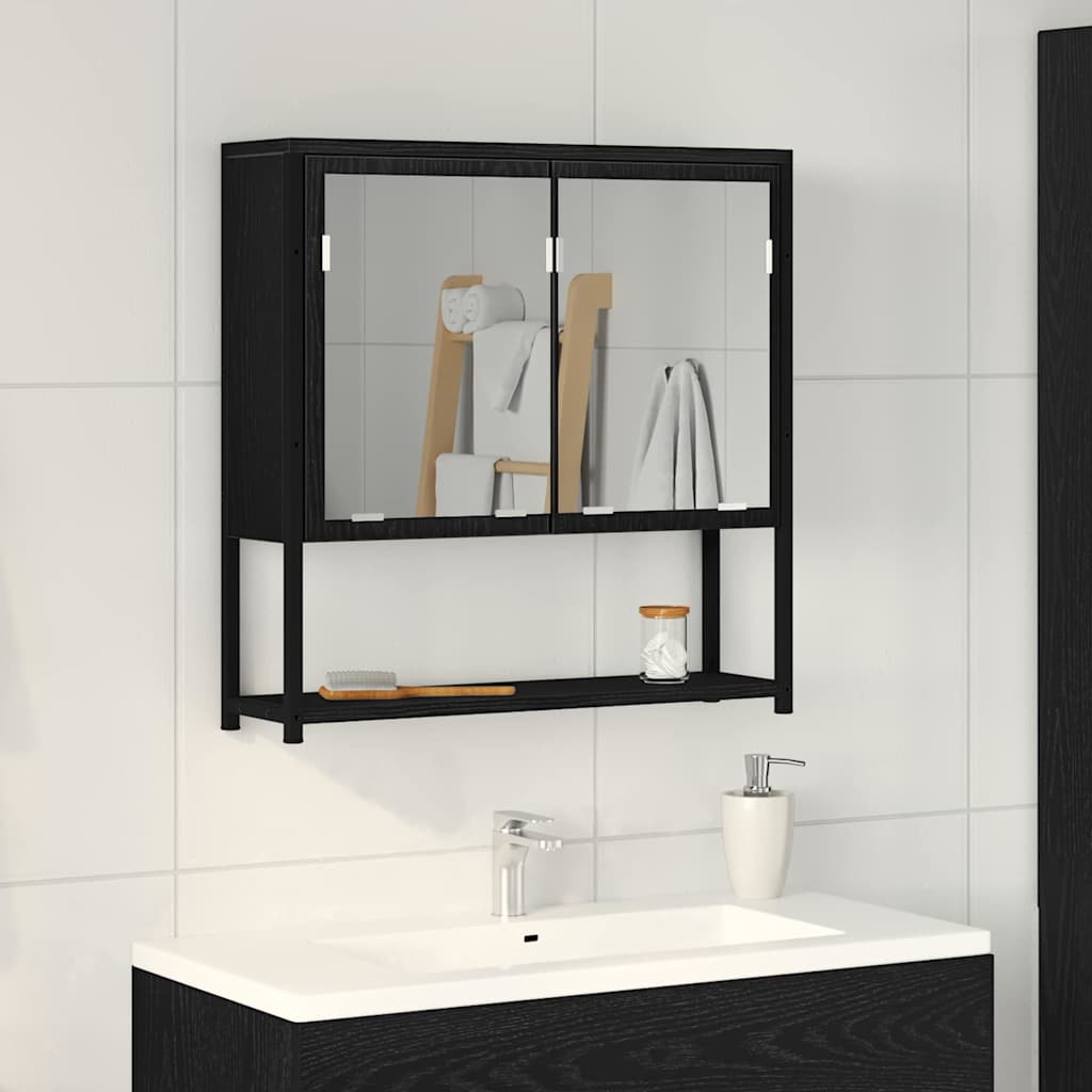 Zrcadlová Skříň Černý Dub 60 X 16 X 60 Cm Kompozitní Dřevo