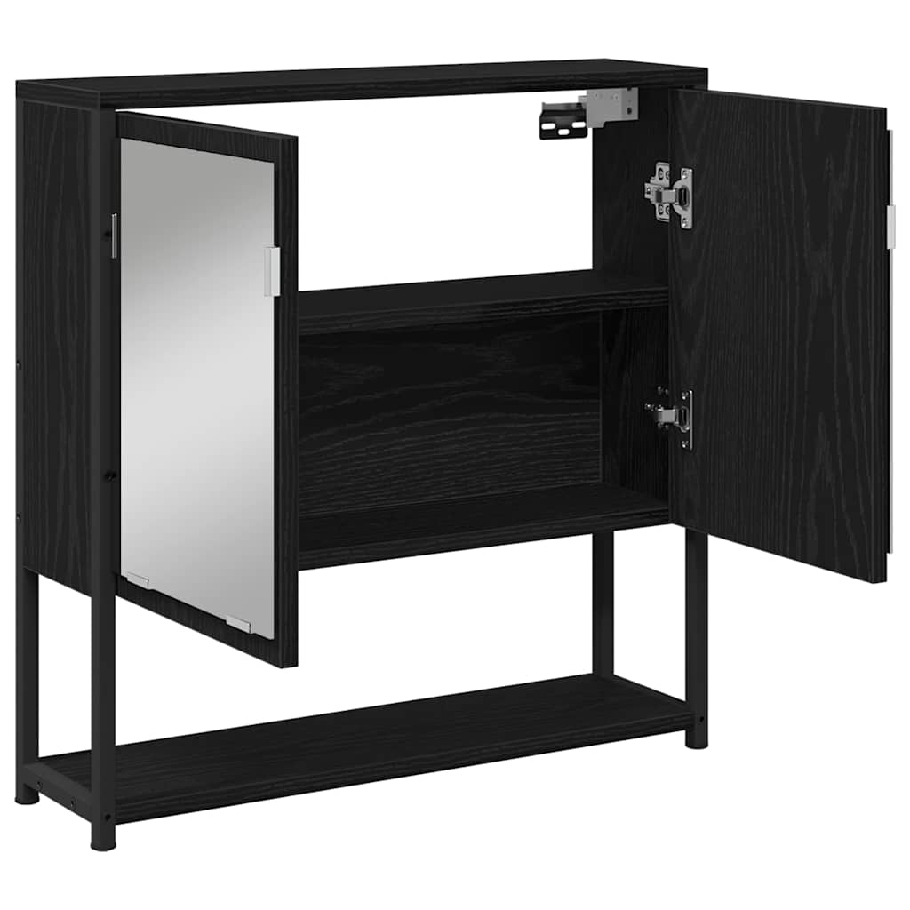 Zrcadlová Skříň Černý Dub 60 X 16 X 60 Cm Kompozitní Dřevo