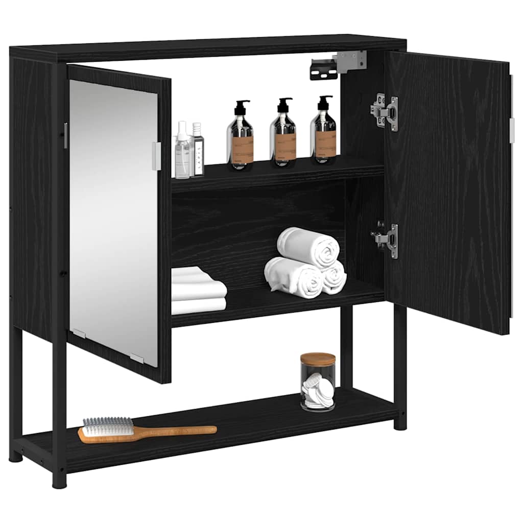 Zrcadlová Skříň Černý Dub 60 X 16 X 60 Cm Kompozitní Dřevo