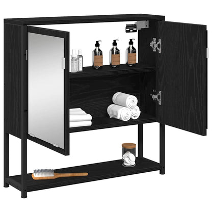 Zrcadlová Skříň Černý Dub 60 X 16 X 60 Cm Kompozitní Dřevo