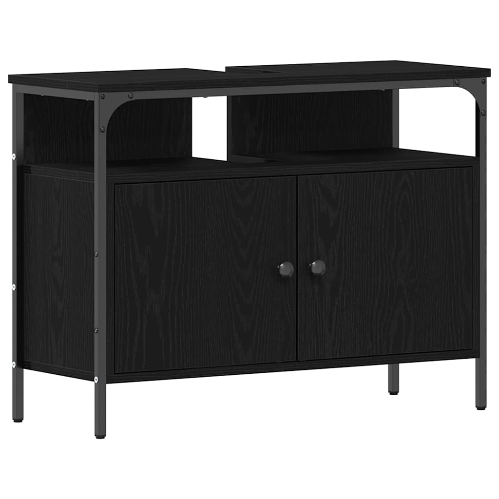 Skříňka Pod Umyvadlo Černý Dub 80 X 30 X 60 Cm Kompozitní Dřevo