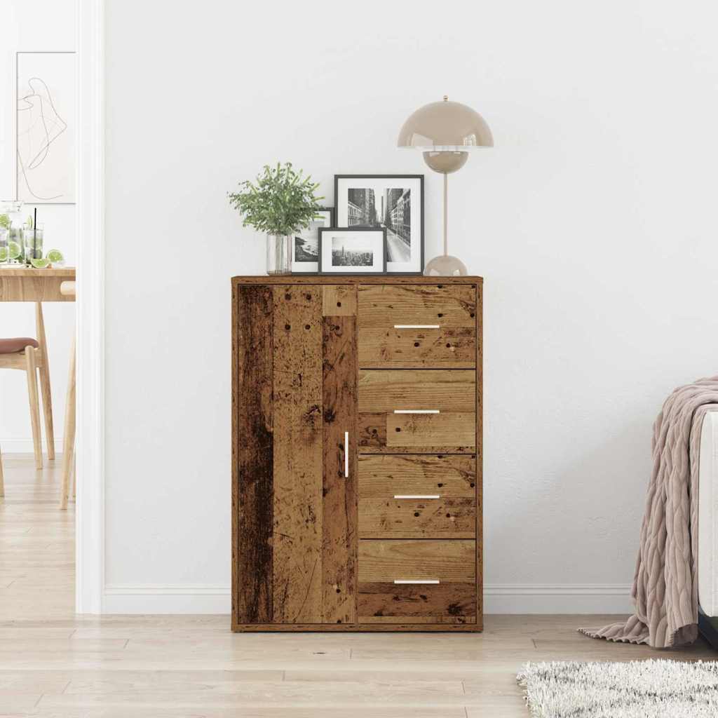 Servírovací Skříň Staré Dřevo 60 X 31 X 84 Cm Kompozitní Dřevo