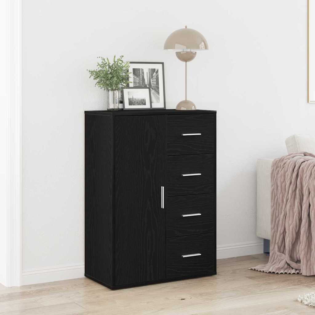 Servírovací Skříň Černý Dub 60 X 31 X 84 Cm Kompozitní Dřevo