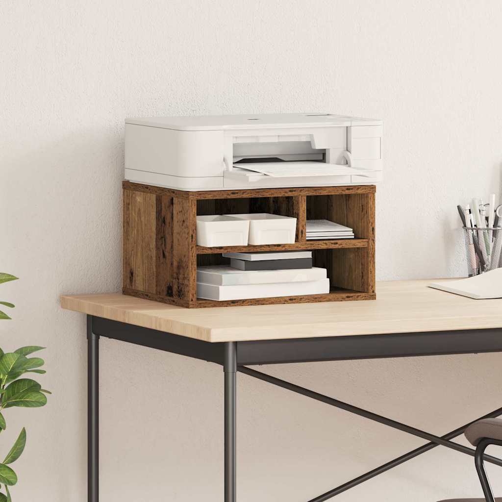 Stojan Na Tiskárnu S Úložištěm Staré Dřevo 40 X 32 X 22,5 Cm