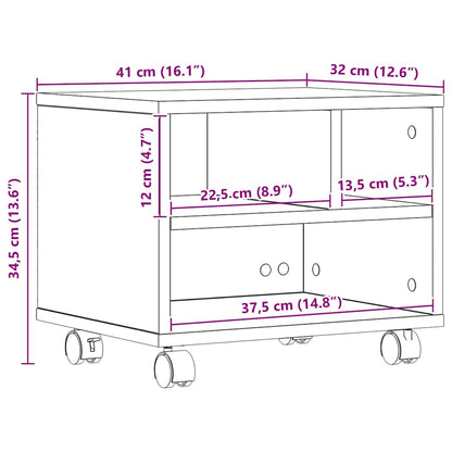 Stojan Na Tiskárnu S Úložištěm Artisanový Dub 41 X 32 X 33.5 Cm