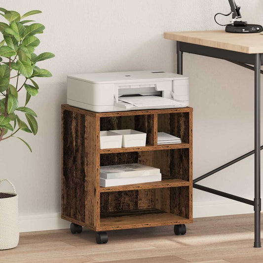 Stojan Na Tiskárnu Staré Dřevo 41 X 32 X 48 Cm Kompozitní Dřevo