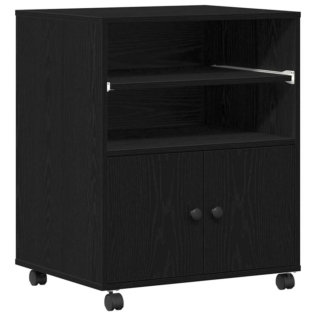 Stojan Na Tiskárnu Černý Dub 60 X 48 X 74 Cm Kompozitní Dřevo