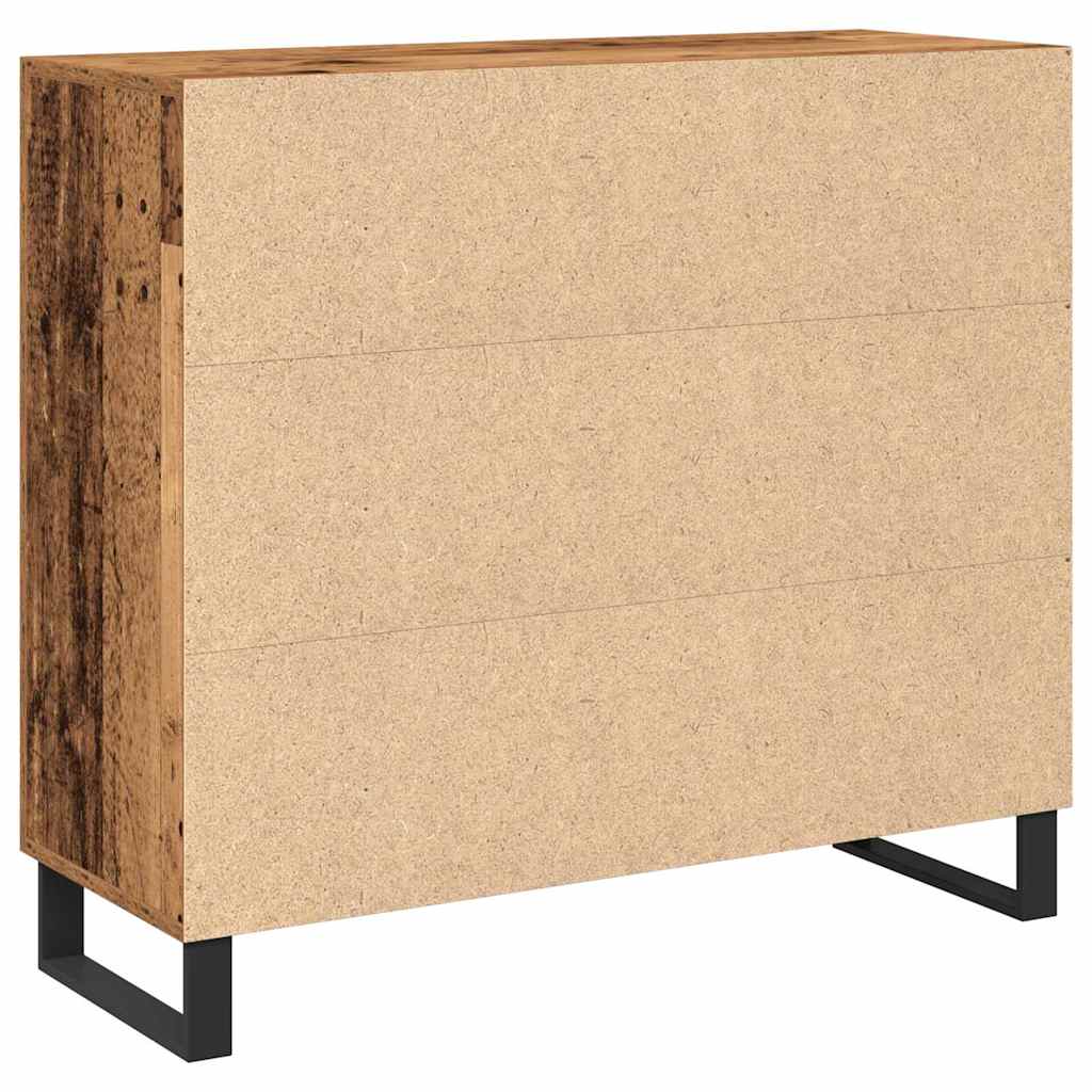 Servírovací Skříň Staré Dřevo 90 X 34 X 80 Cm Kompozitní Dřevo
