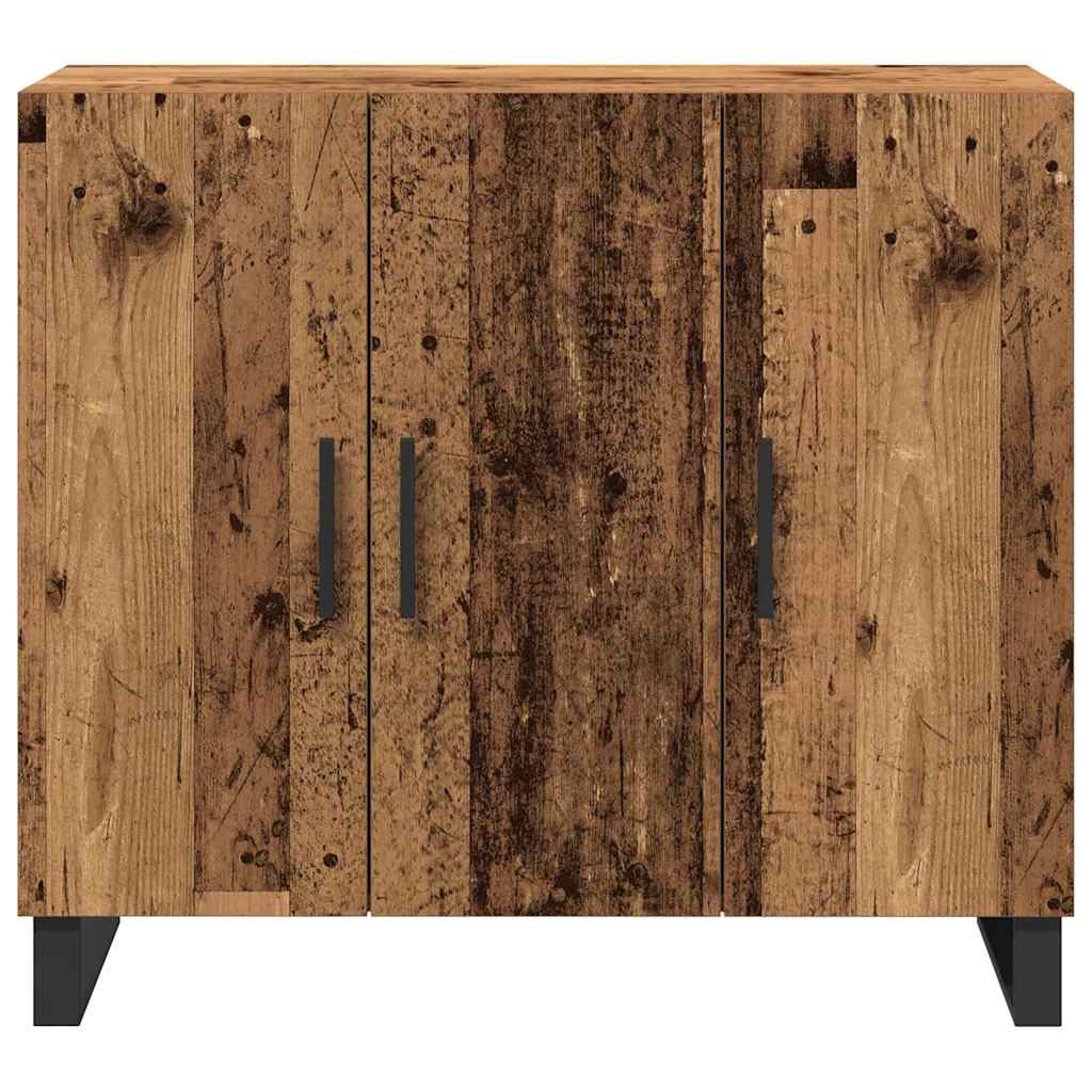 Servírovací Skříň Staré Dřevo 90 X 34 X 80 Cm Kompozitní Dřevo