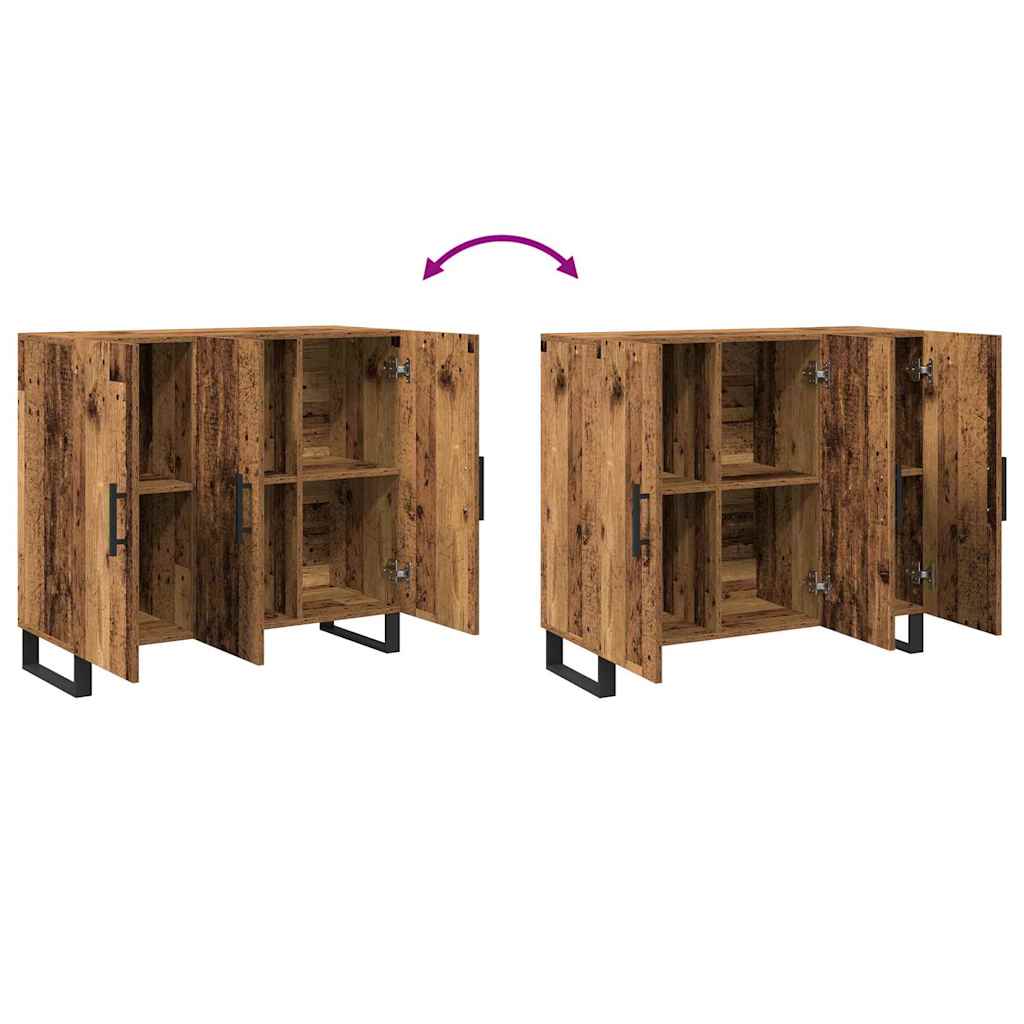Servírovací Skříň Staré Dřevo 90 X 34 X 80 Cm Kompozitní Dřevo