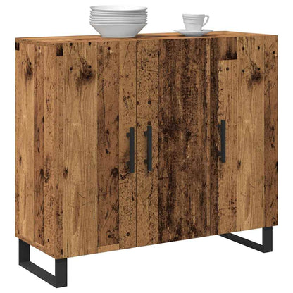 Servírovací Skříň Staré Dřevo 90 X 34 X 80 Cm Kompozitní Dřevo