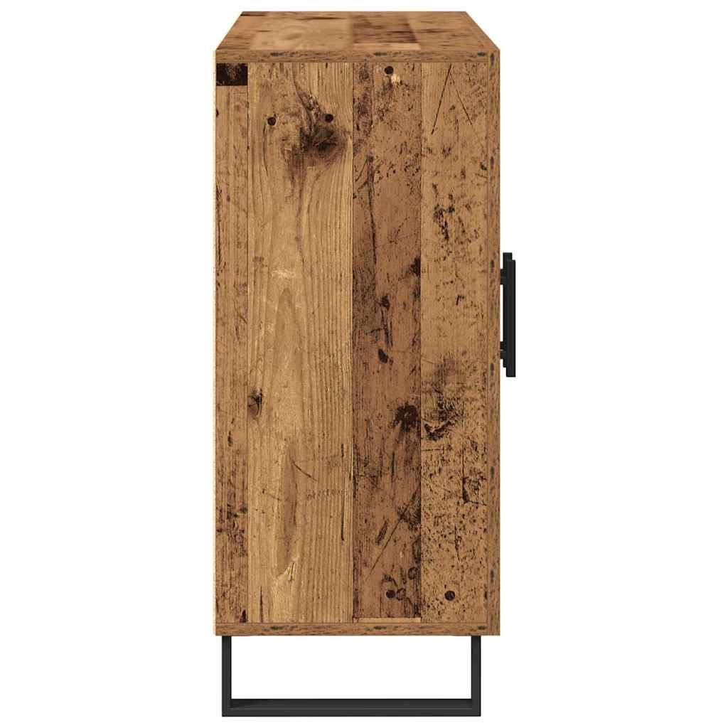 Servírovací Skříň Staré Dřevo 90 X 34 X 80 Cm Kompozitní Dřevo