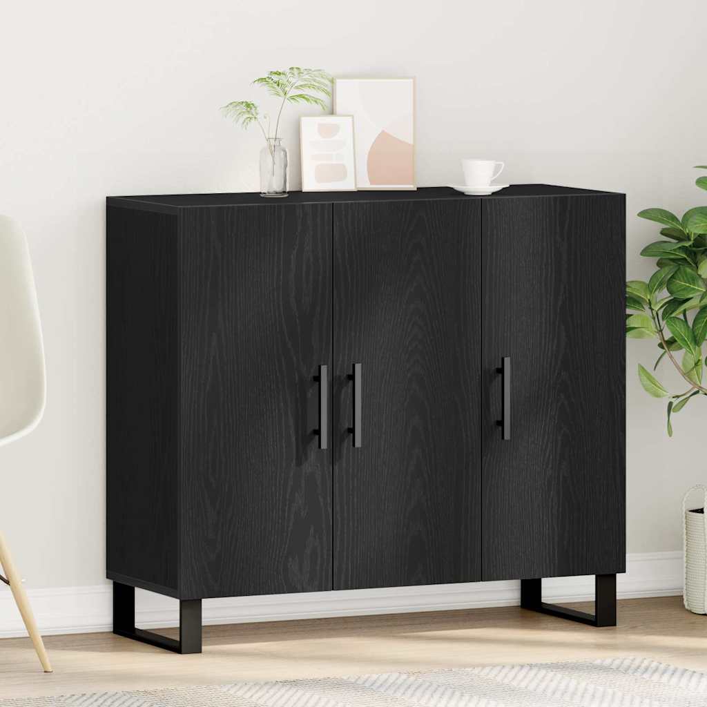 Servírovací Skříň Černý Dub 90 X 34 X 80 Cm Kompozitní Dřevo