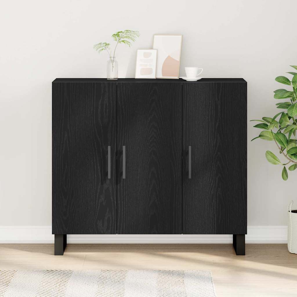 Servírovací Skříň Černý Dub 90 X 34 X 80 Cm Kompozitní Dřevo