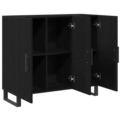 Servírovací Skříň Černý Dub 90 X 34 X 80 Cm Kompozitní Dřevo
