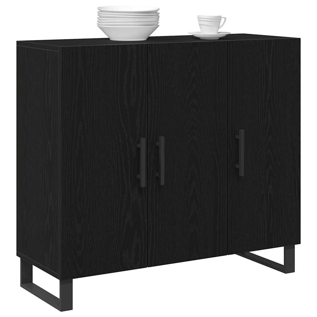 Servírovací Skříň Černý Dub 90 X 34 X 80 Cm Kompozitní Dřevo