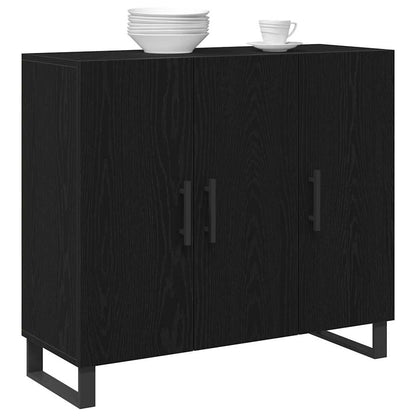 Servírovací Skříň Černý Dub 90 X 34 X 80 Cm Kompozitní Dřevo