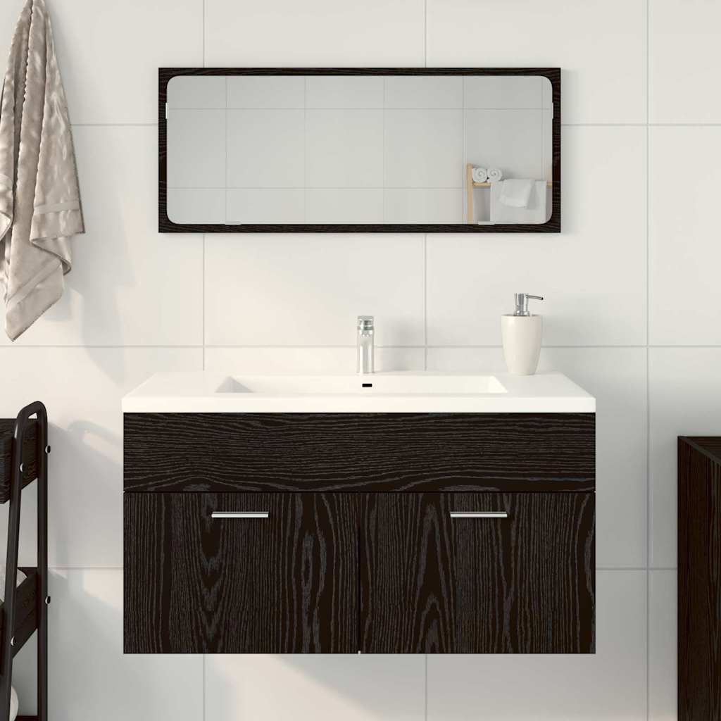 Sada Koupelnového Nábytku 2 Ks Černý Dub 90 X 38,5 X 46 Cm