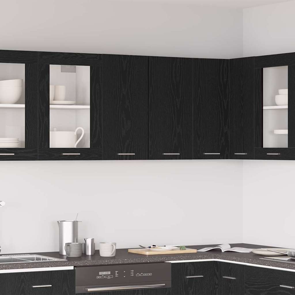 Závěsná Skříňka Lyon Černý Dub 60 X 31 X 60 Cm Kompozitní Dřevo