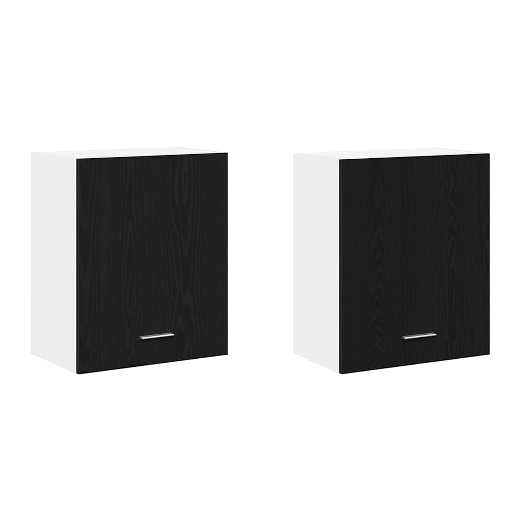 Závěsná Skříňka Lyon 2 Pcs Černý Dub Kompozitní Dřevo