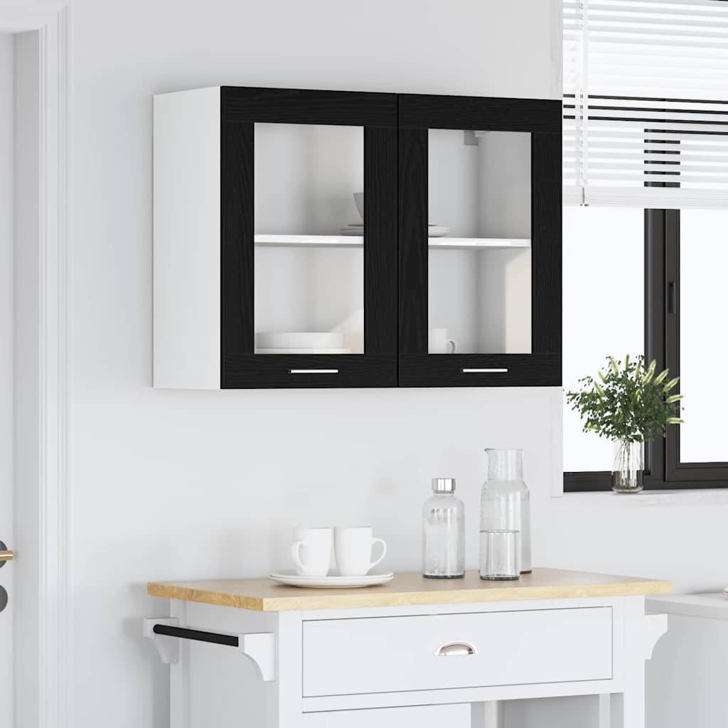 Závěsná Skříňka Lyon Černý Dub 80 X 31 X 60 Cm Kompozitní Dřevo
