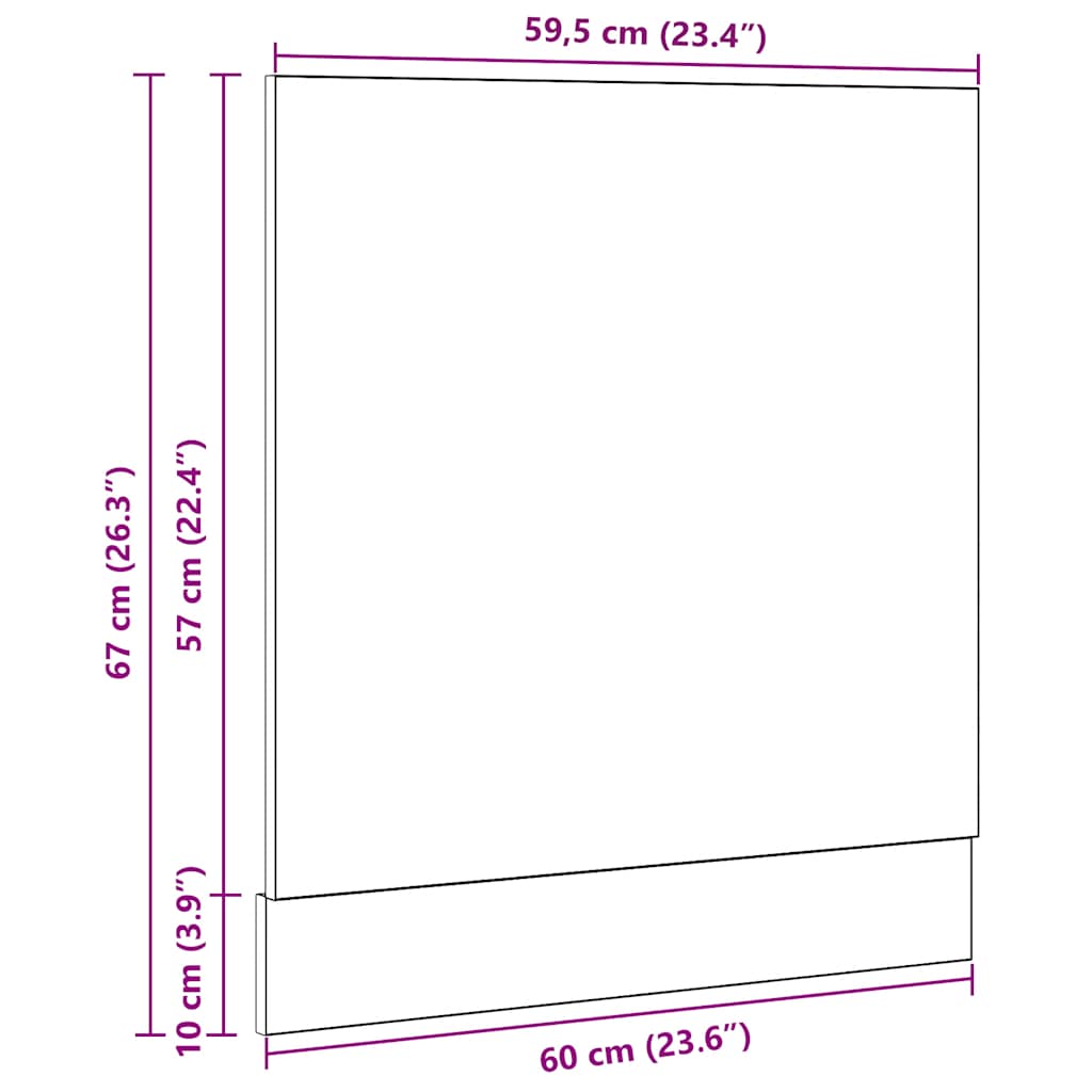 Panel Na Myčku Černý Dub 60X1,5X67 Cm Kompozitní Dřevo Černý Dub