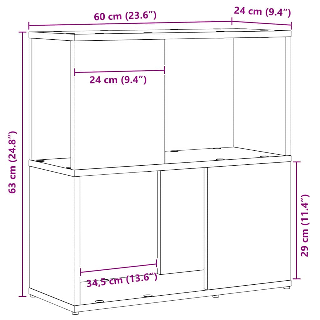Sestava Tv Skříněk 60 X 24 X 63 Cm Černá Kompozitní Dřevo