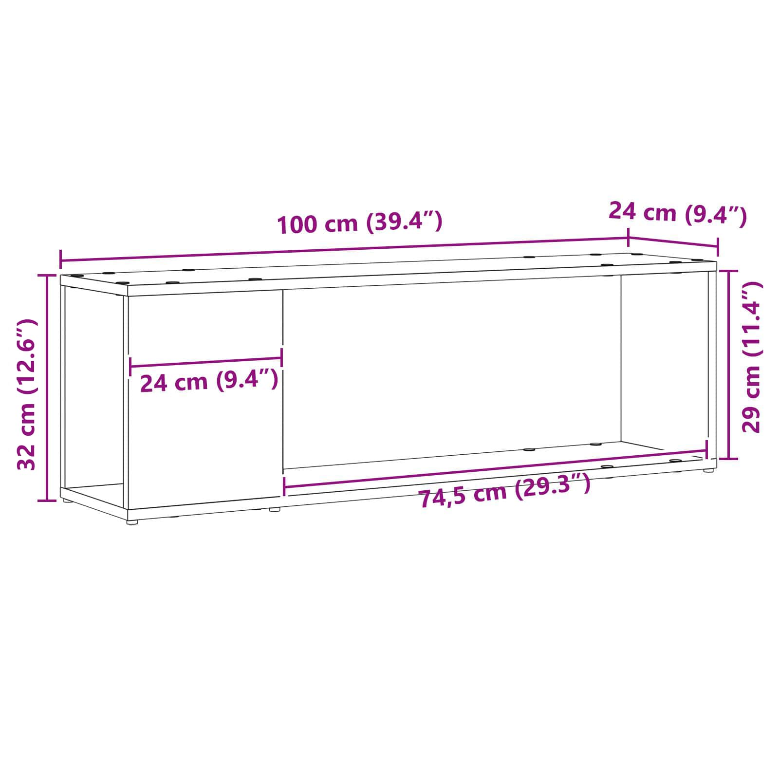 Sestava Tv Skříněk 100 X 24 X 63 Cm Černá Kompozitní Dřevo