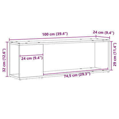 Sestava Tv Skříněk 100 X 24 X 63 Cm Černá Kompozitní Dřevo