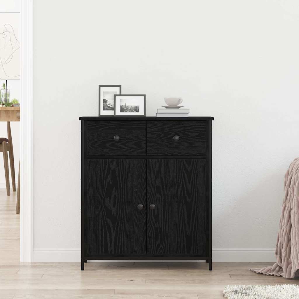 Servírovací Skříň Černý Dub 70 X 30 X 80 Cm Kompozitní Dřevo