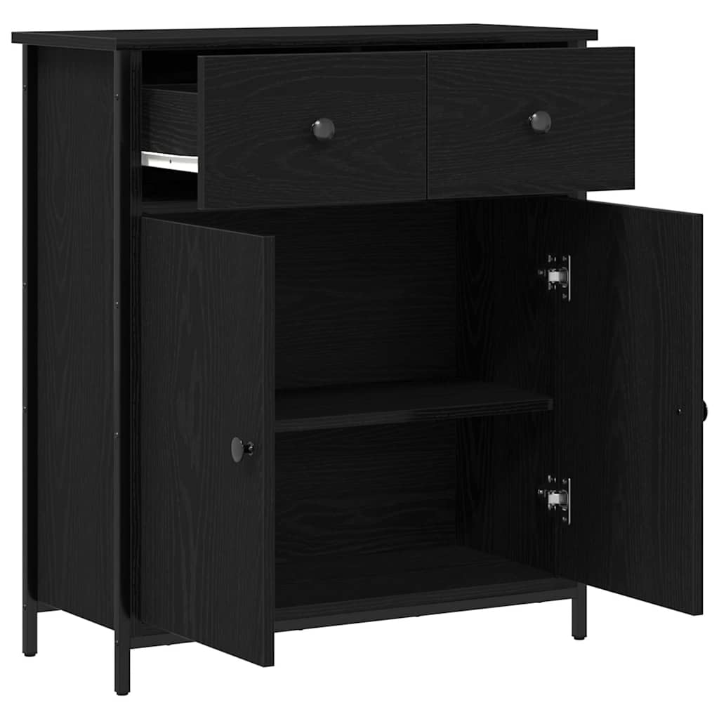 Servírovací Skříň Černý Dub 70 X 30 X 80 Cm Kompozitní Dřevo