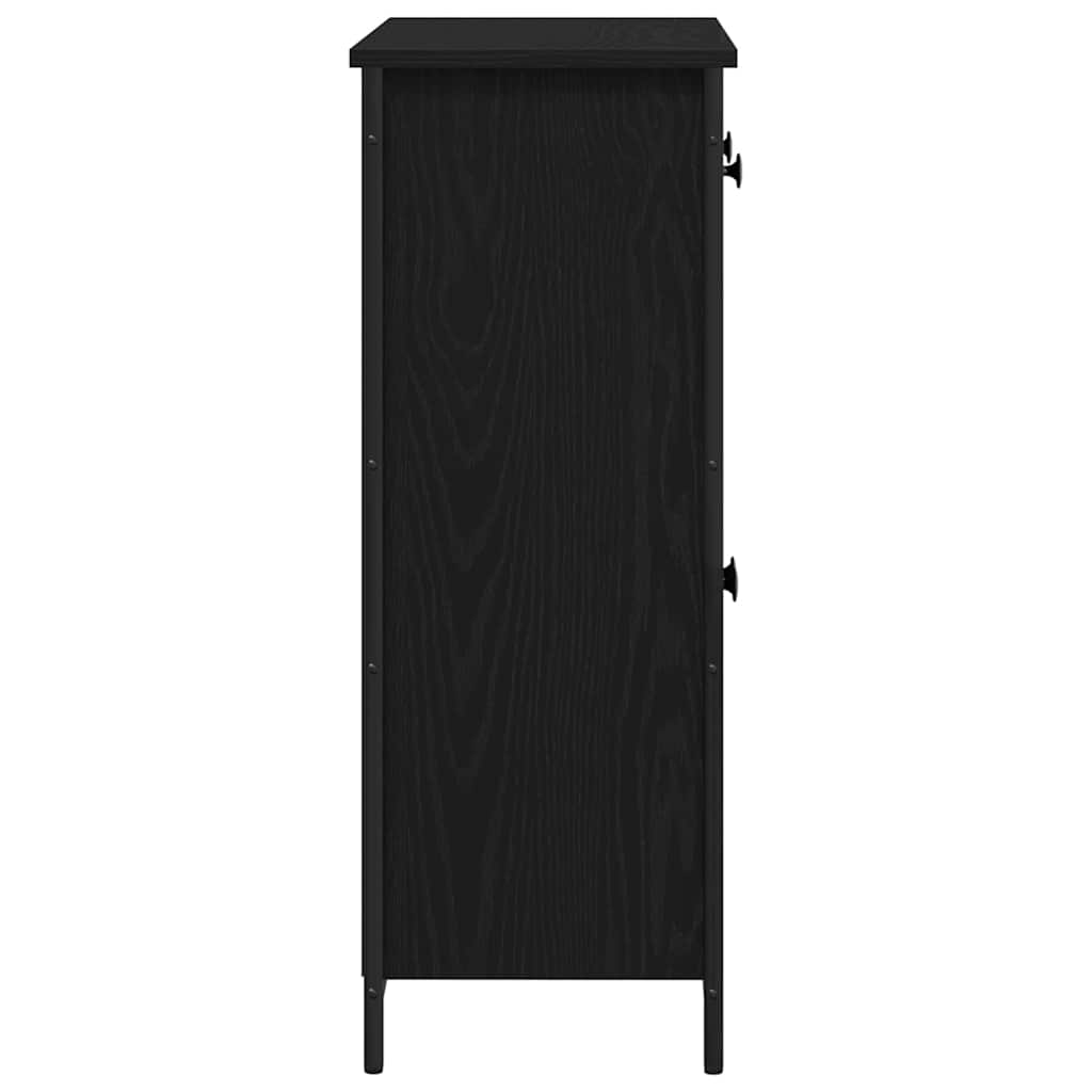 Servírovací Skříň Černý Dub 70 X 30 X 80 Cm Kompozitní Dřevo