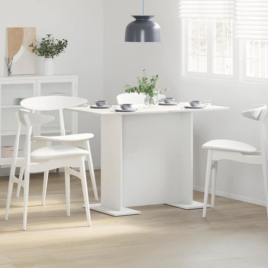 Jídelní Stůl 110 X 60 X 75 Cm Kompozitní Dřevo Bílá Obdélníkový